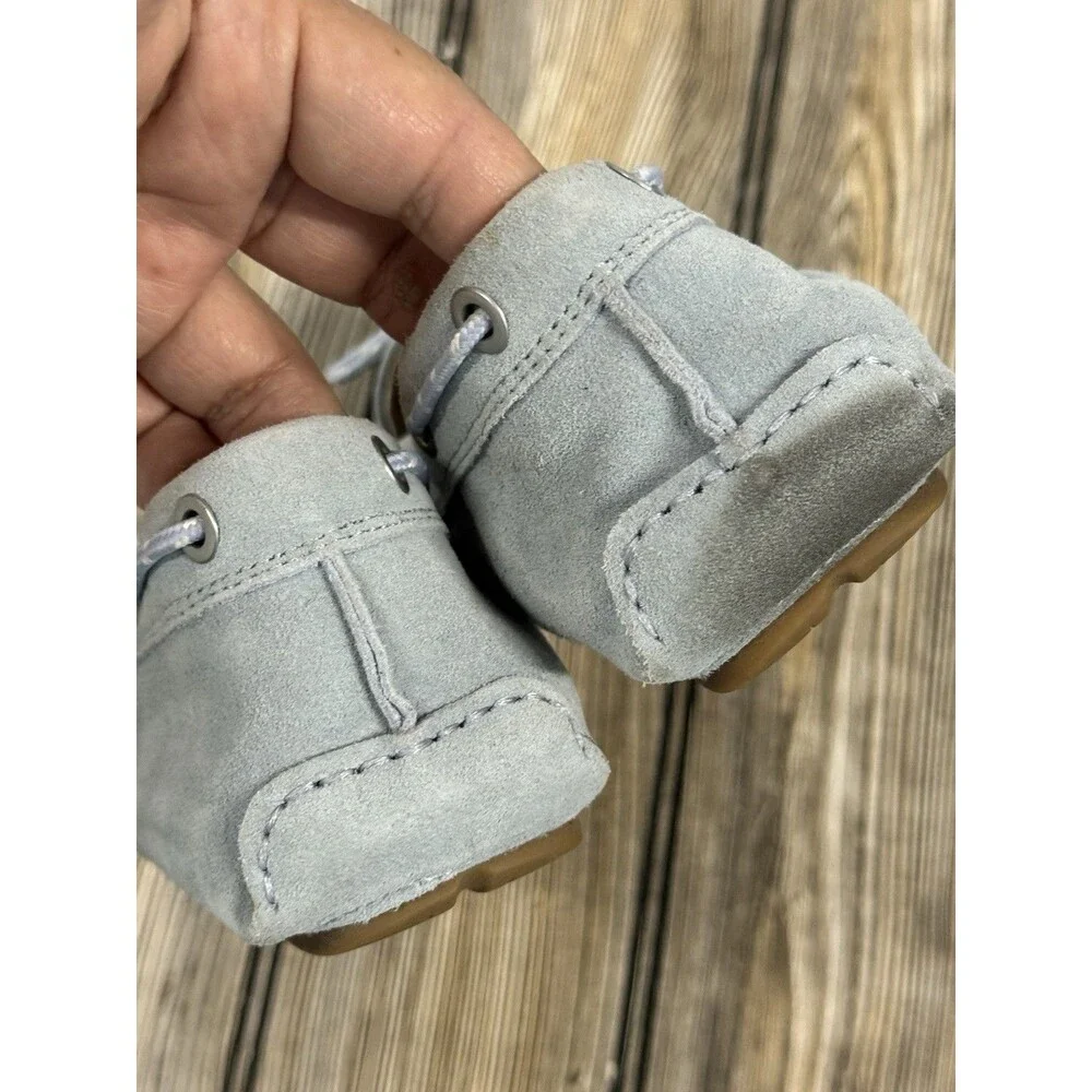SAM EDELMAN  Light Blue Leather Moccasins With Tassels SZ 8.5